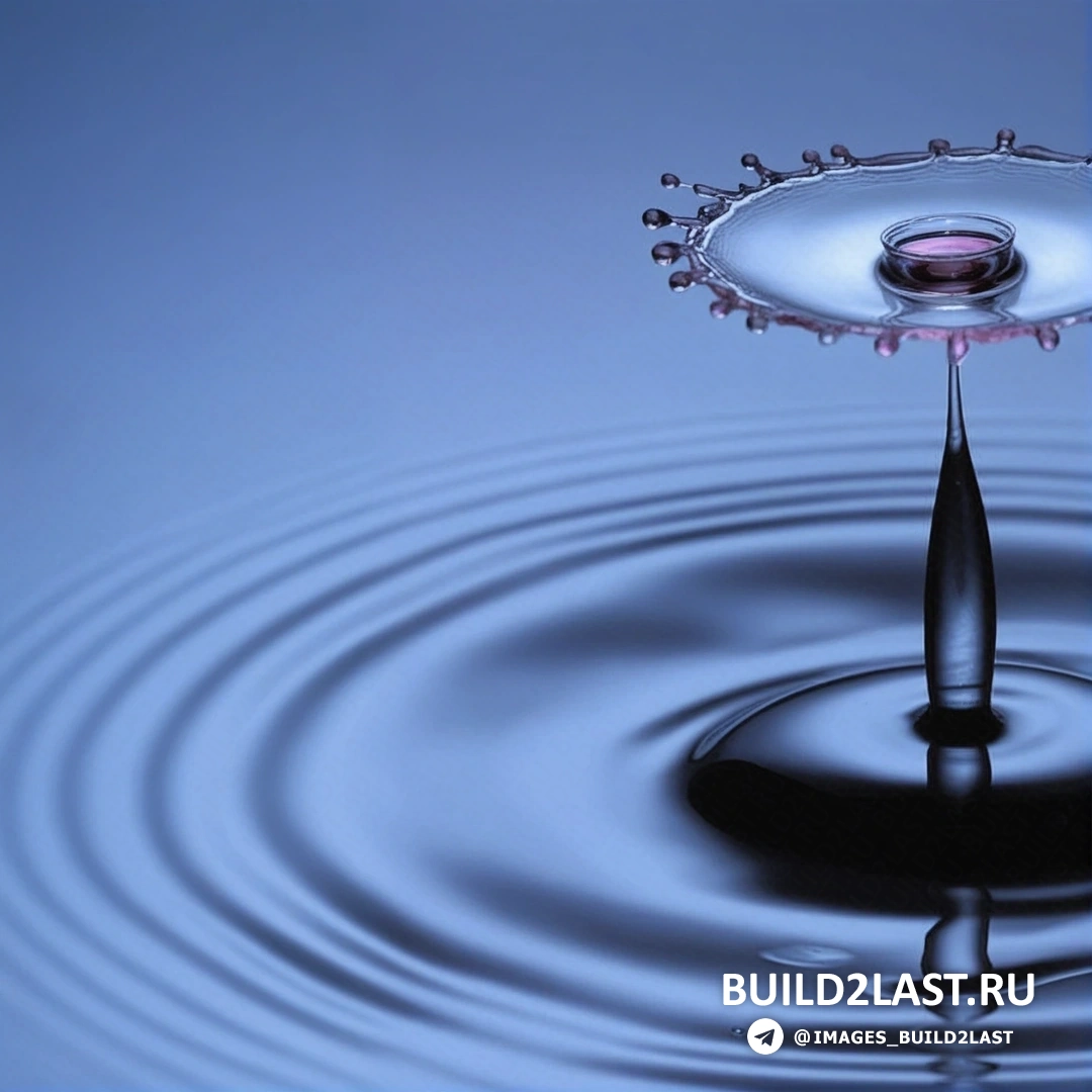 Фотография воды в макросъемке, с крупным планом капель и их геометрией