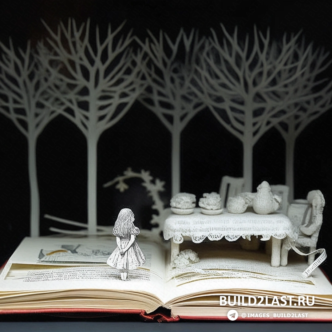 Скульптура на страницах книги, выполненная в сказочном стиле, созданная Su Blackwell