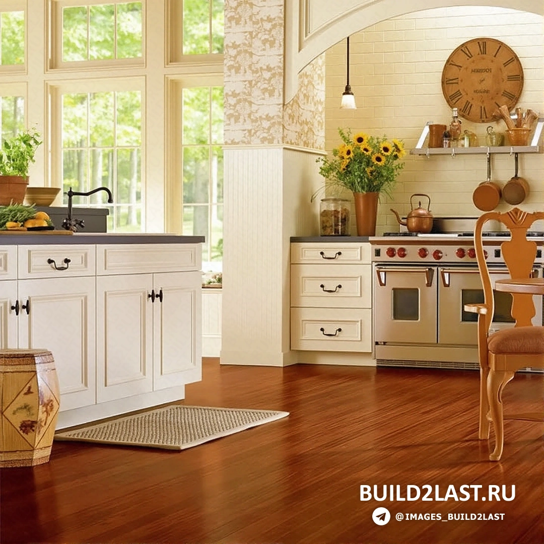 Стильная кухня с черными и красными акцентами, керамическим фартуком и точечным освещением.