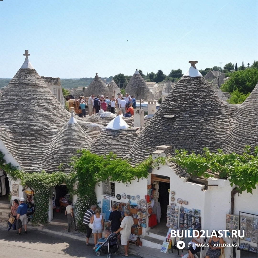 Уличные лавки и сувенирные магазины в Альберобелло, товары на продажу